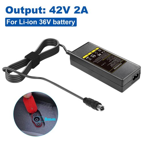 SGS Certified 42V 2A Electric Scooter Charger (Round RCA Connector Charger) Compatible with Segway Ninebot Scooter, Lime, Lime-S, Spin, Skip, ES1 ES2 ES4 Electric Scooter for 36V Li-ion 10S Battery