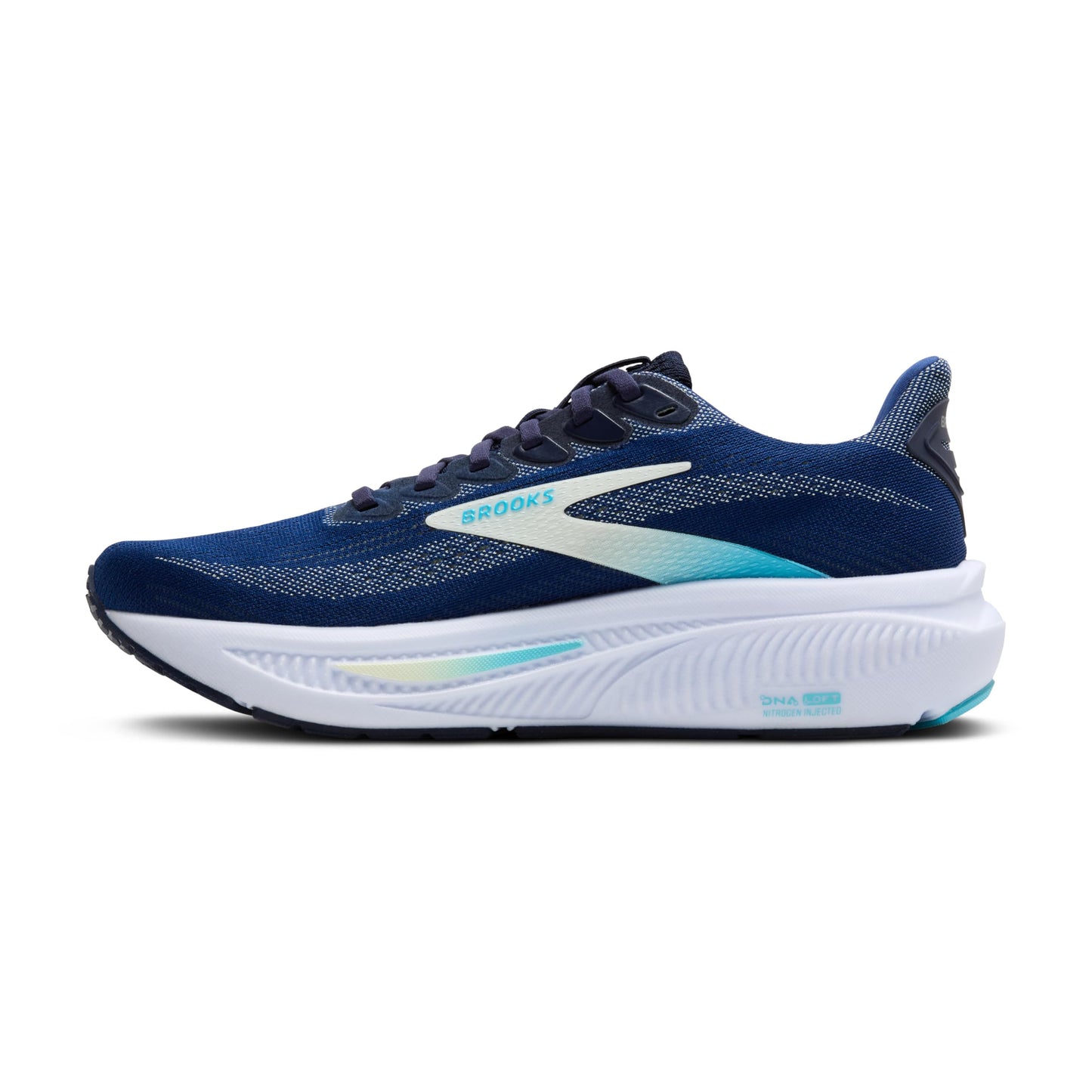 Brooks Women’s Ghost 17 Neutral Running Shoe - Navy/Green/Turquoise - 5 Medium