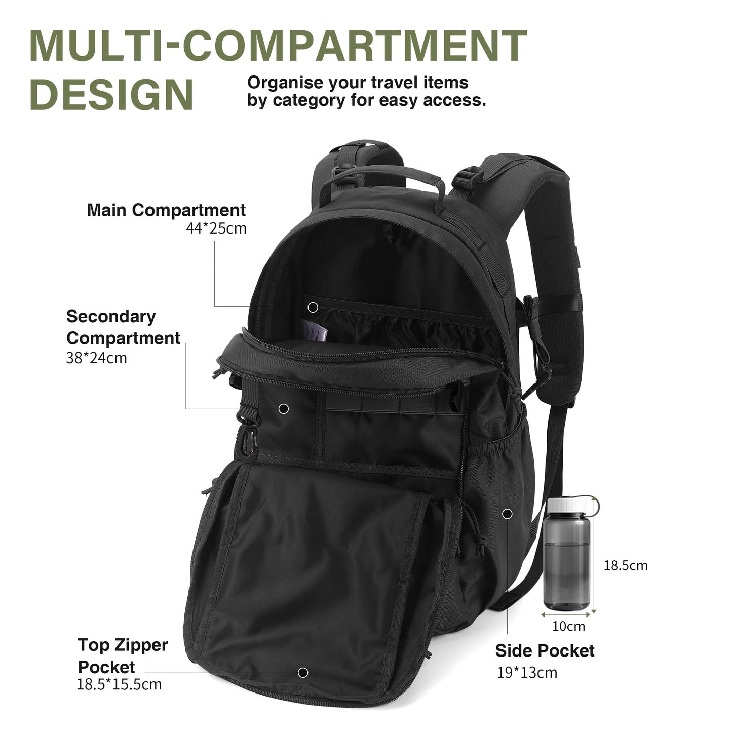 Mardingtop Small Military Tactical Backpack for Men 20L Molle Rucksack EDC Daypack for Hiking,Travel,Camping, Hunting