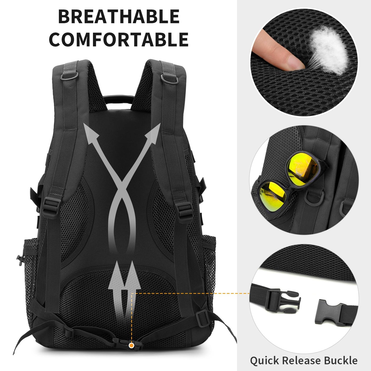 HUNTVP Military Tactical Backpack 40L Large Army 3 Day Assault Pack Molle Bag Backpacks WR Hunting Rucksack Assault Pack