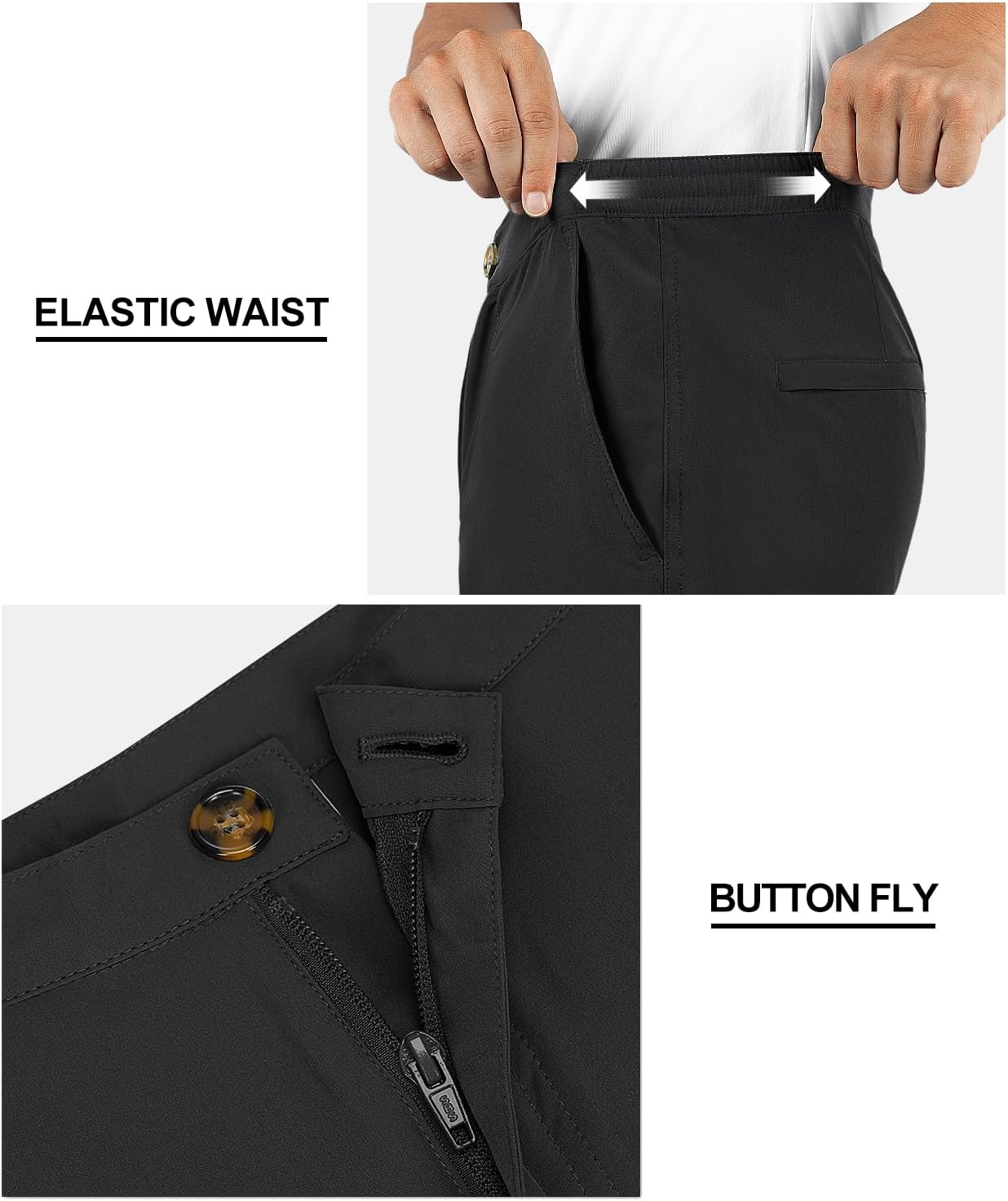 Skiennix Men's Golf Shorts - Quick Dry 9-Inch Inseam Classic-Fit with Elastic Waist | Perfect for Hiking & Fishing