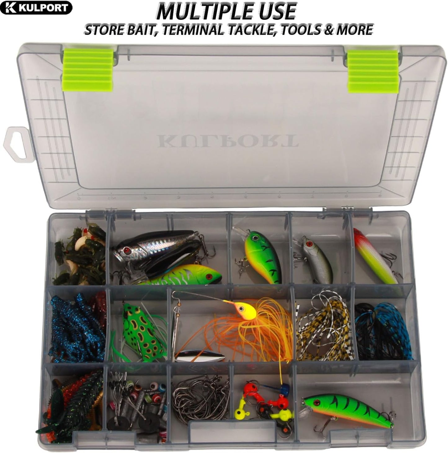 Skiennix Tackle Box - Plastic Storage Organizer with Removable Dividers | 3600 Tackle Tray, 4 Packs - Grey