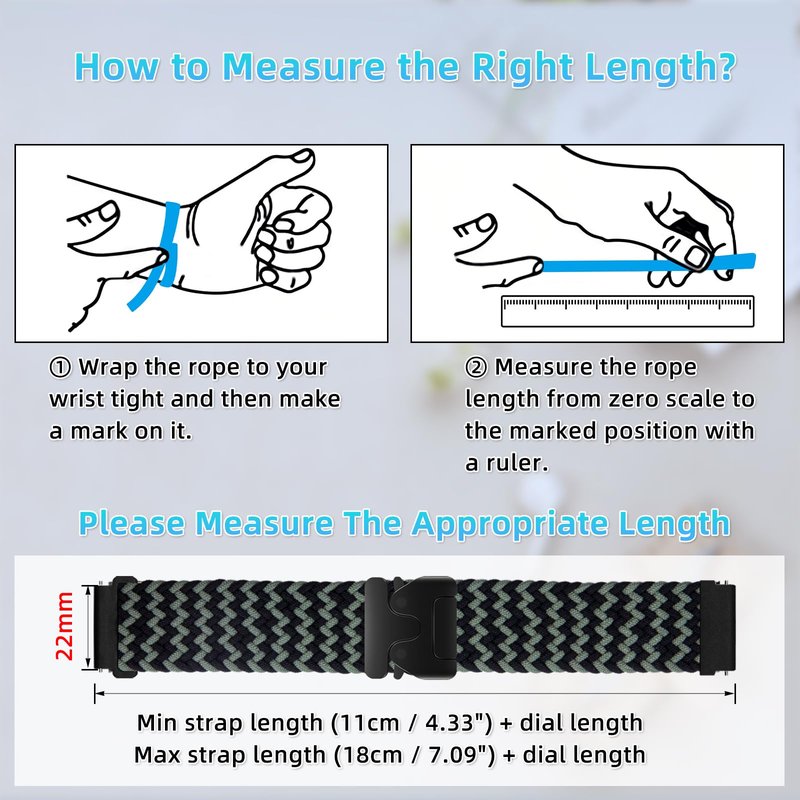 RoYiio Nylon Band for Amazfit Bip 6/Bip 5/Balance 2/GTR 4/GTR 3 Pro Bands Breathable 22mm Woven Nylon Sport Strap for Garmin Venu 4 45mm /Venu 3 /Forerunner 570 47mm /Forerunner 265 - Black Green