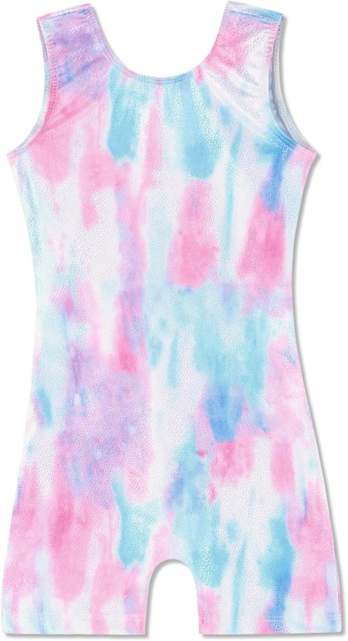 Domusgo Gymnastics Leotards for Girls - Sparkly One-Piece Pro Unitard with Shorts | Perfect Fit