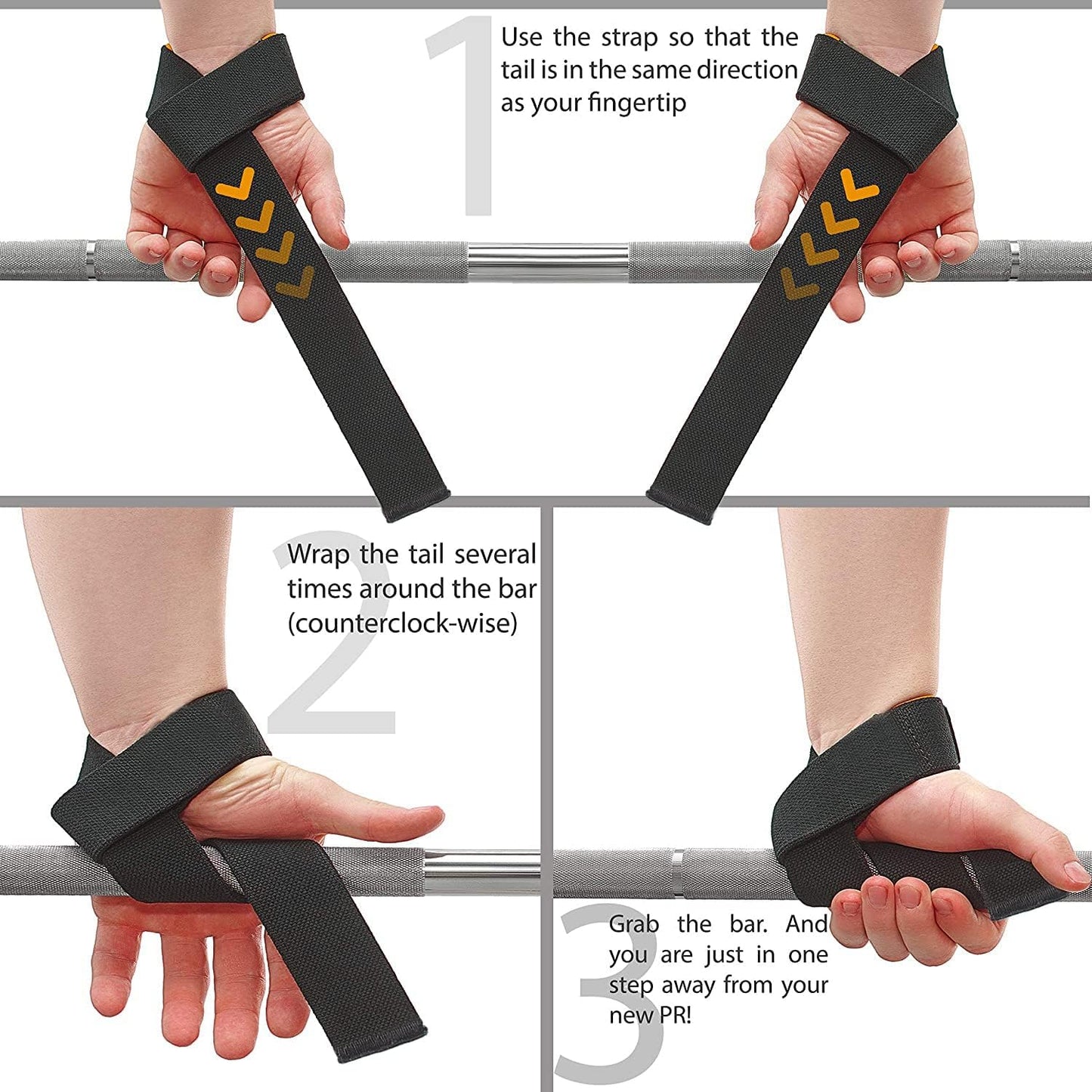 WARM BODY COLD MIND Lasso Lifting Wrist Straps - 770 lb Rated Hand Wraps for Weightlifting & Powerlifting