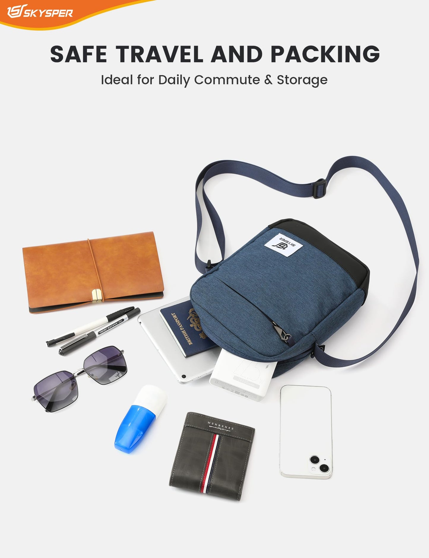 SKYSPER Small Anti Theft Crossbody Bag RFID MIni Sling Bag Travel Purse Small Shoulder Bag