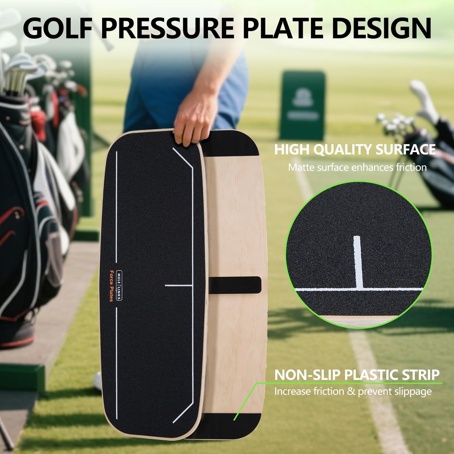 Golf Pressure Plate, Golf Weight Shift Board, Teaching Tool For Club Practice & Drills, Golf Swing Trainer, Improve Balance & Accuracy, Golf Training Aid For Increased Power & Swing Rhythm (Black)