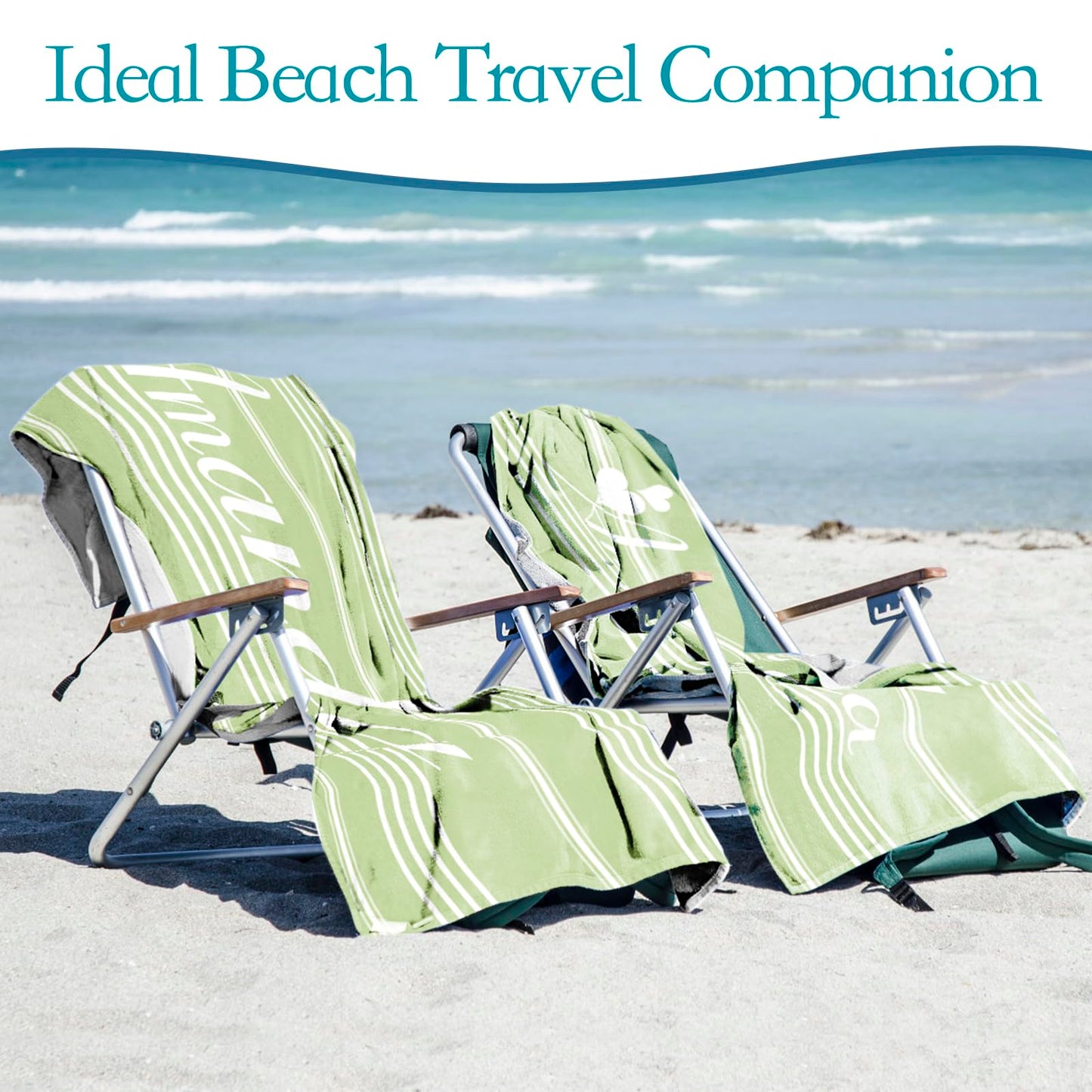 Dreamdecor Custom Beach Towel with Name Striped Kids Personalized Beach Towels for Swimming Pool Vacation Graduation Gifts Microfiber Sand Free Fast Drying Beach Towel for Adults Women Men