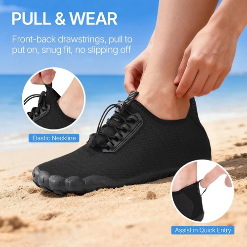 ATHMILE Water Shoes - Quick Dry Aqua Barefoot Footwear for Men & Women | Non-Slip Rubber Sole, Wide Toe Box