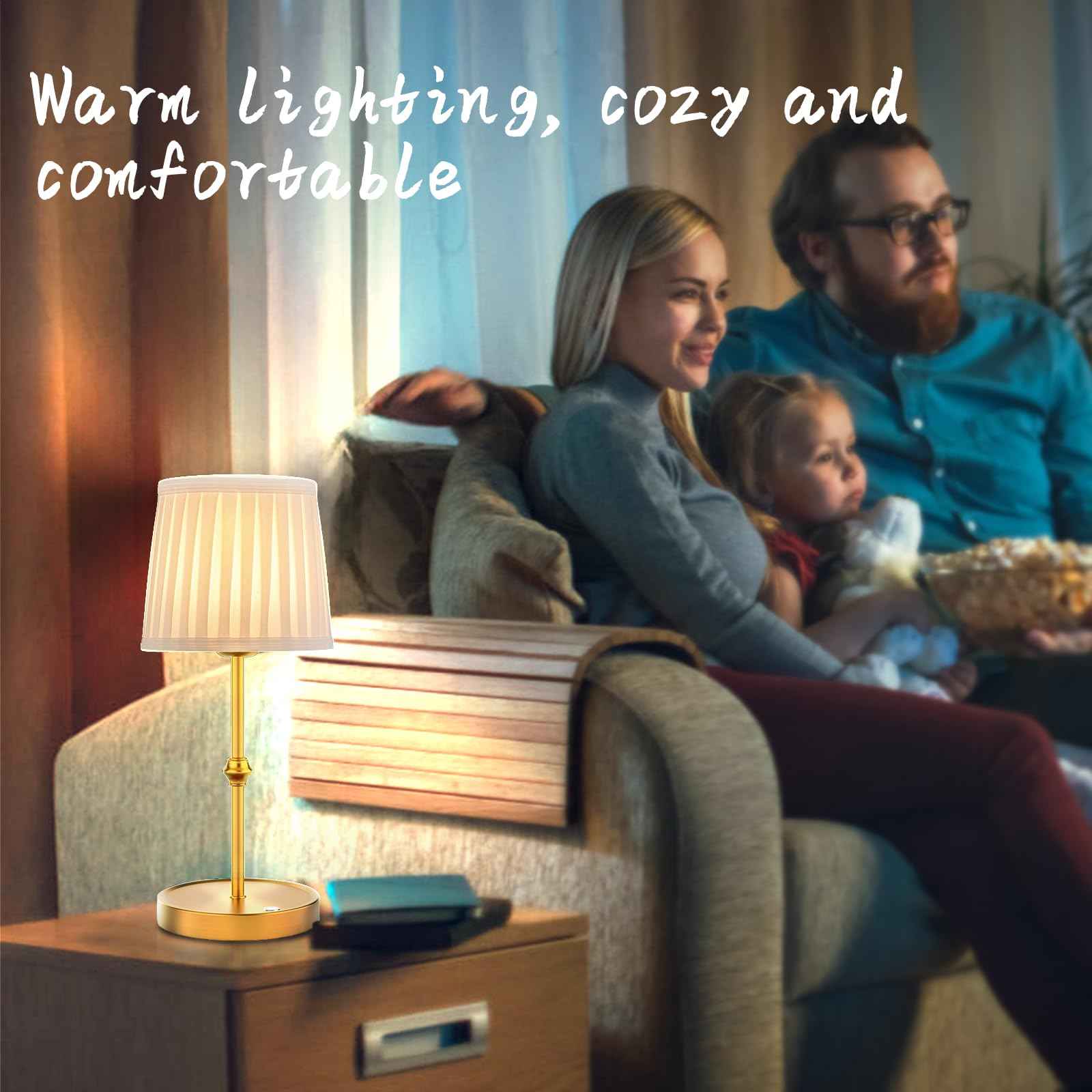 LETSTRY 5200mAh Cordless LED Table Lamp,3-Level Brightness, Rechargeable Battery, Touch Dimmable Wireless Ambient Lamp for Reading Room,Dining Room,Bedroom,Office,Camping,Restaurant,Antique Brass