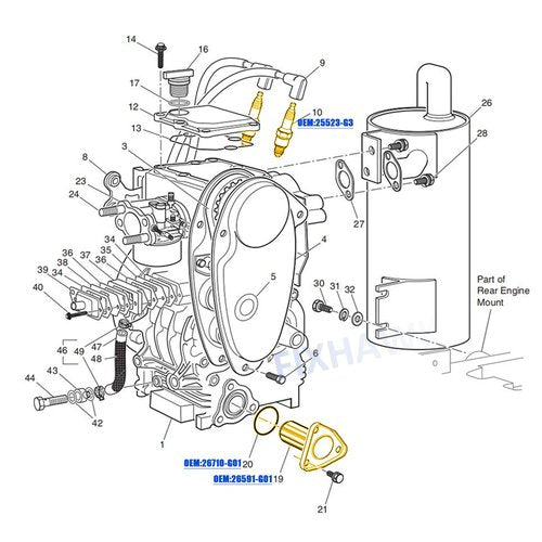 FIXHAWK EZGO Tune Up Kit, EZGO TXT Oil Change Kit, Include Fuel Filter Air Filter Oil Filter Spark Plug, Fits EZGO TXT 2005-2009 and EZGO ST350 1996-Up Gas Golf Cart, Replace OEM# 72084G01 28463G01