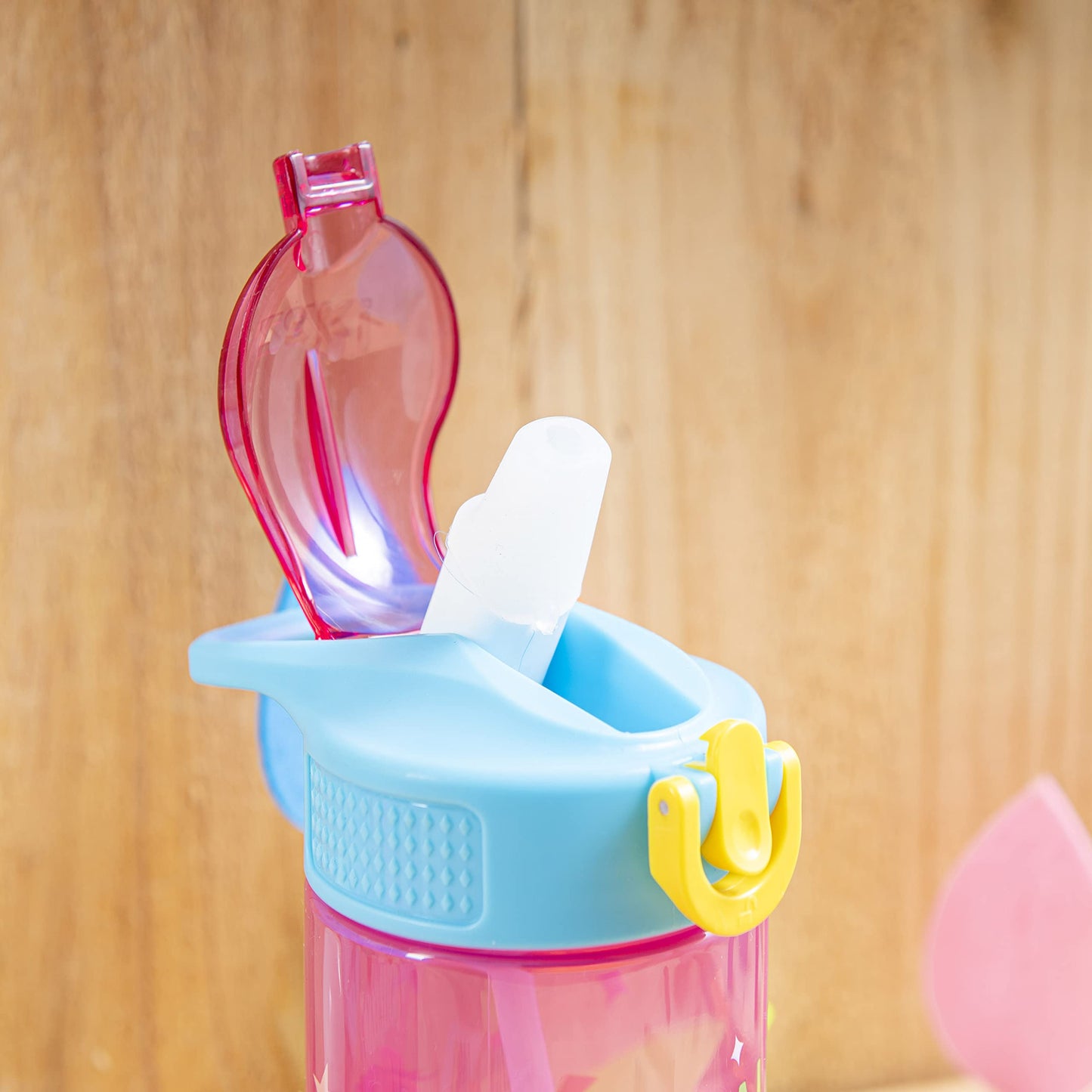 Zak Designs Kids Durable Plastic Spout Cover and Built-in Carrying Loop, Leak-Proof Water Design for Travel, (16oz, 2pc Set), My Little Pony 2pk