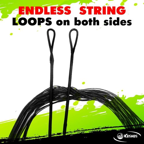 KESHES Dacron Bow String Replacement - Durable Bowstring for Recurve & Longbow Bows | 44-70 Inches, 12-16 Strands, 2 Brass Nocks Included