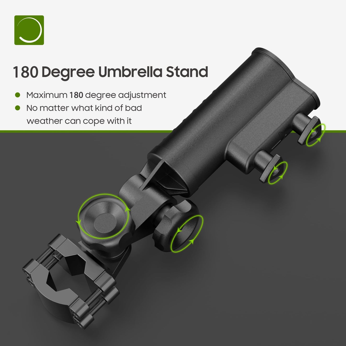 10L0L Golf Push Cart Umbrella Holder - 180 Degree Rotating Flag Mount for Golf Carts, Universal Adjustable Clamp for Yamaha/EZGO/Club Car, Includes USA Flag (Heavy Duty)