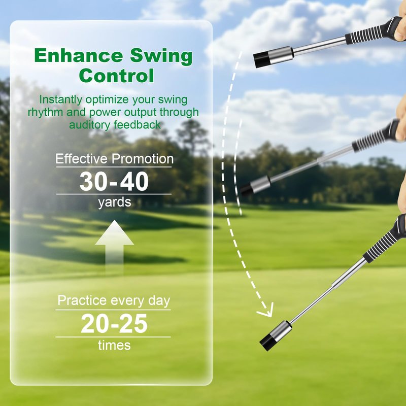 UYCCIMB Retractable Golf Swing Trainer, Portable Golf Grip Trainer Right Hand with Practice Golf Club Weights for Enhance Swing Technique, Beginners Tempo Trainer for Chipping Hitting
