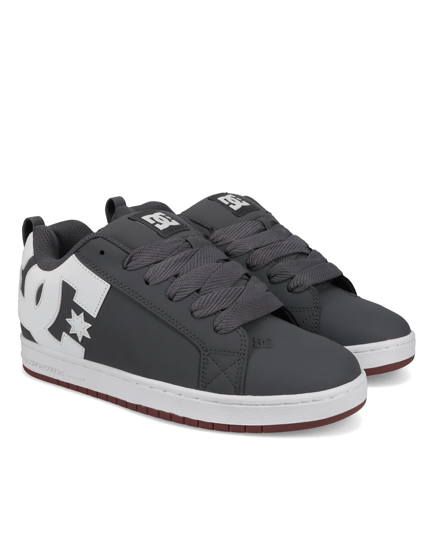 DC Men's Court Graffik Skate Shoe, Grey/White, 10.5