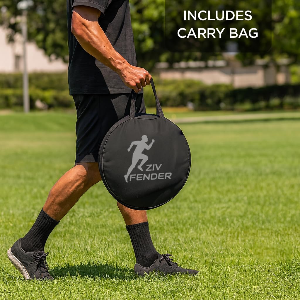 ZivPlay Pop Up Defender Soccer and Basketball Defender Dummy Practice Equipment for Defence Training Drills with Pack of 3 Pop Up Barrels Sand Bags and Carry Bag Color Black