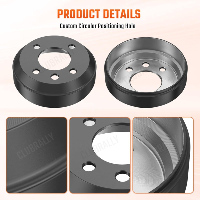 CLUBRALLY Golf Cart Brake Drum, Fits Club Car DS 1981-1994 and 2018-Up Tempo, OEM#4263, 1011137