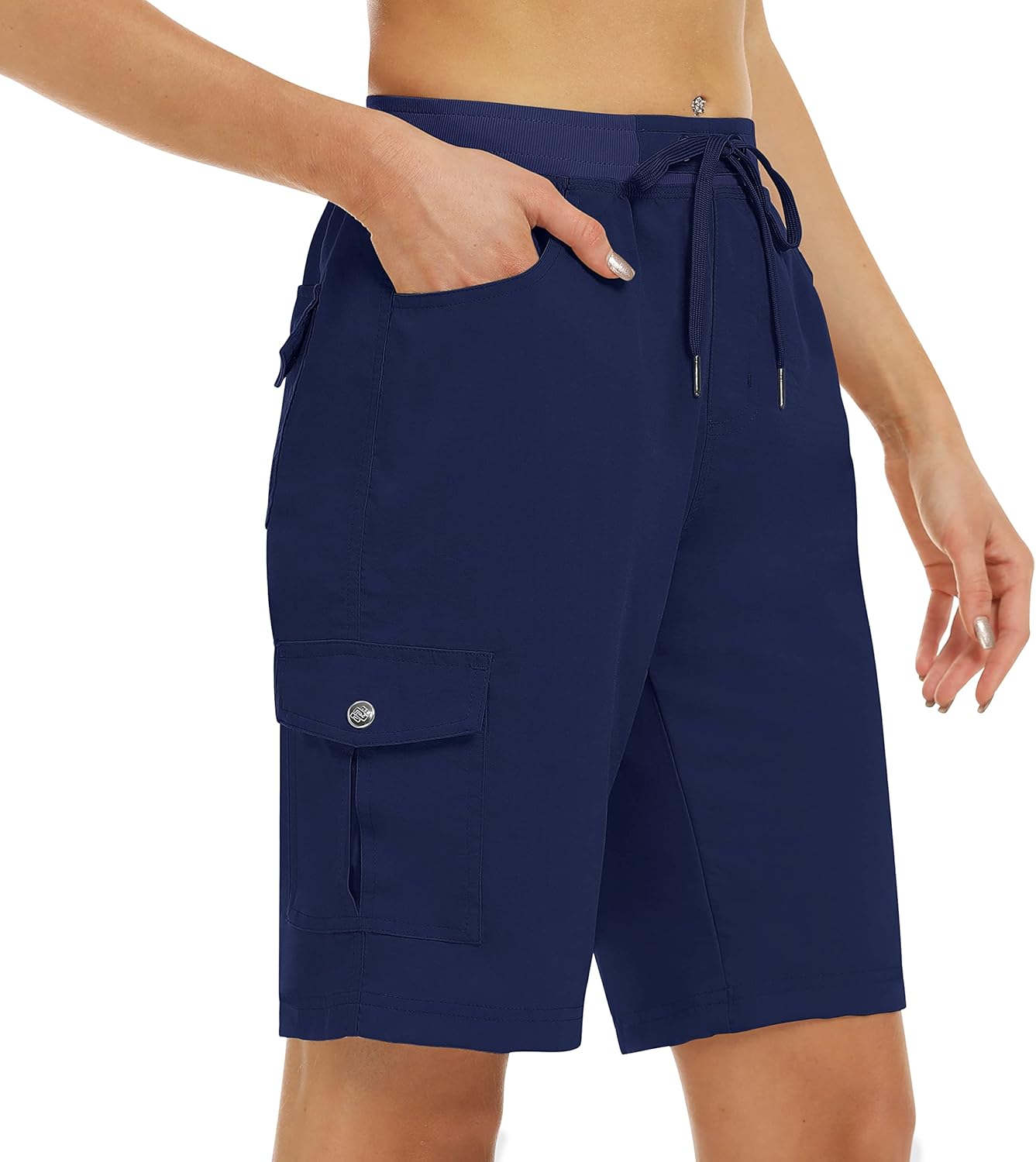 MoFiz Women's Hiking Cargo Shorts - Lightweight Quick-Dry Design | 10" Length, 6 Pockets for Outdoor Adventures