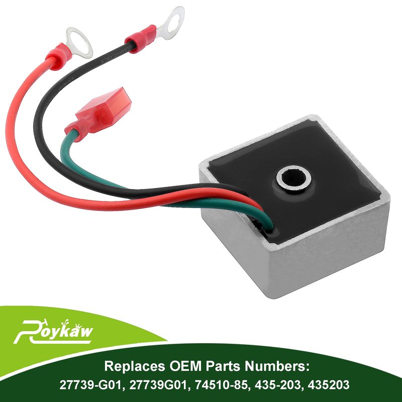Roykaw Golf Cart Voltage Regulator Rectifier Compatible with EZGO (1994-up) Gas Vehicles, Club Car (1984-1991) 4-Cycle and Columbia/ParCar (1982-1994) 2-Cycle Models, OEM# 27739G01, 74510-85, 435-203