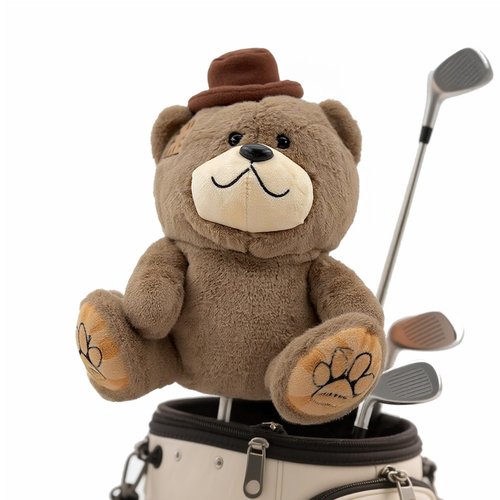 Bear Golf Driver Headcover - Funny Animal Plush Golf Club Cover, Premium Protection, for Men & Women Golfers