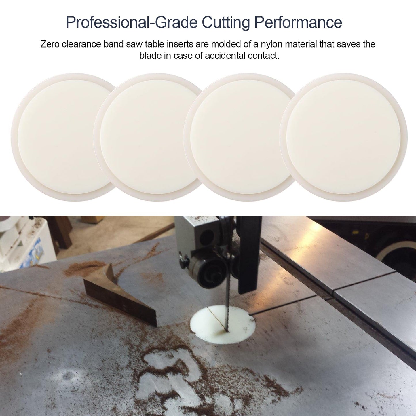 Zero Clearance Band Saw Table Insert Fit for Most Delta Bandsaw,Shopsmith and Many Other Brands,Bandsaw Stabilizer - Eliminate Tearout,Enhance Safety & Precision-4PACK