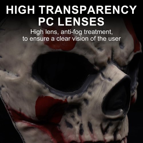 Airsoft Cosplay Ghost Balaclava Full Face Skull Masks Skeleton Mask Halloween Moive Prop Party Costume for Paintball Gear CS War Game Outdoor Sport (White)