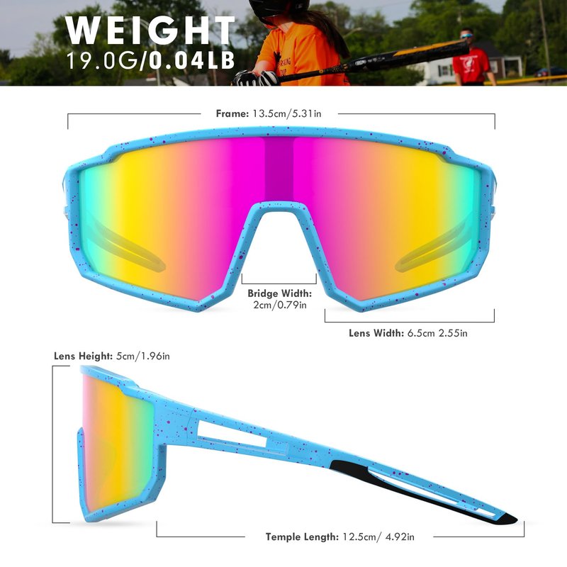 Derowern 3 Pack Kids Baseball Polarized Sunglasses Sports TR90 Lightweight Frame Sun Glass for Boys Girls Age 6-14 Softball Cycling