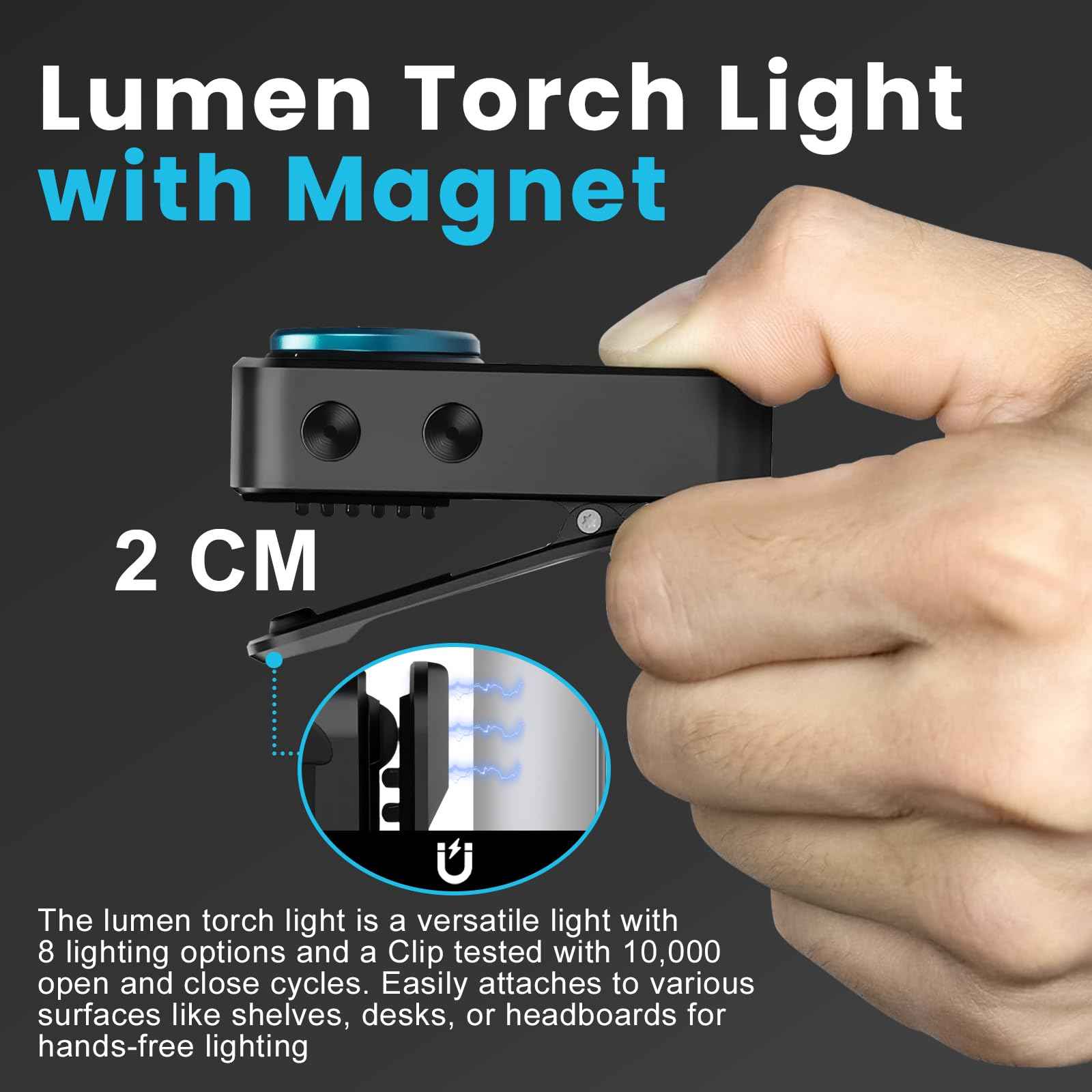 Upgraded EDC Flashlight Clip-on Light, 600 Lumens Rechargeable with Type-C Charging, 4 Light Super Bright Pocket Flashlight with Magnetic Base for Camping, Cycling, Headlamp Use, Safety Warning