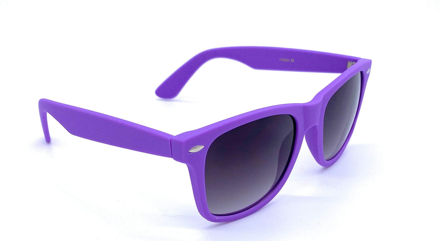 WebDeals - Kids Childrens 80's Classic Retro Sunglasses - Variety of styles and colors (Soft Feel Purple)