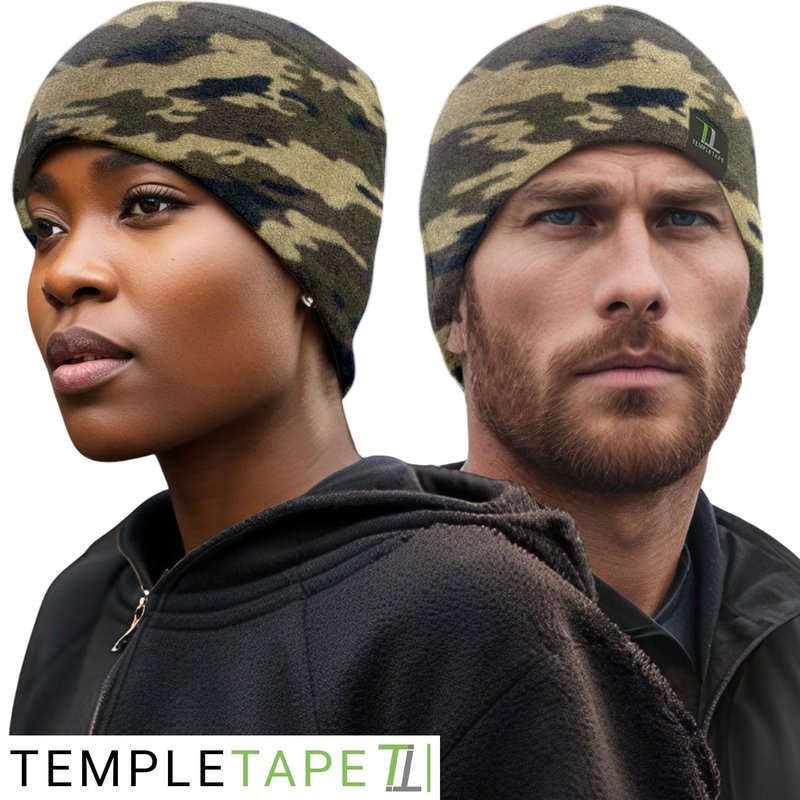 Temple Tape Tactical Fleece Watch Cap Beanie – Skull Cap Fleece Hat - Camouflage - One Size (Fits Most Heads)