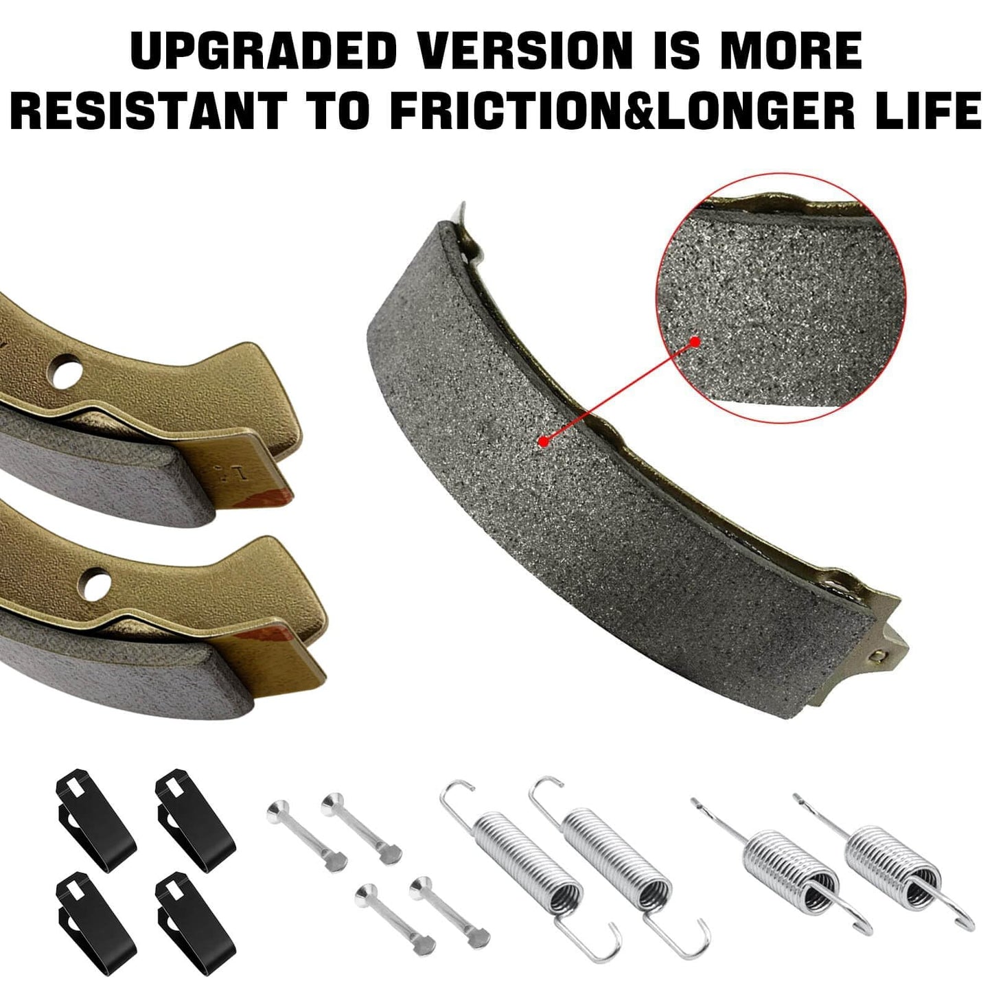 Golf Cart Yamaha Brake Drum and Brake Shoes Spring Kit Fit for Yamaha G14, G16, G19, G22 G&E 1994-2006 Models, OEM JU0-G6521-00-00, JN6-F5331-01-00, JN3-F5331-00