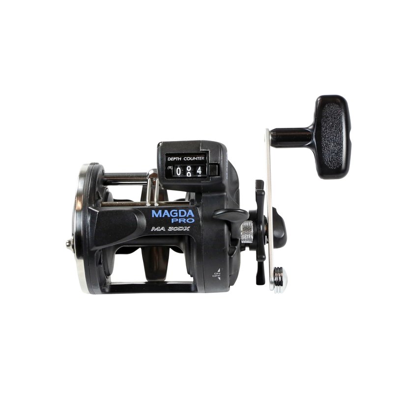 Okuma Magda Pro Line Counter Levelwind Trolling Reel, Small, Black/Silver, MA-30DX