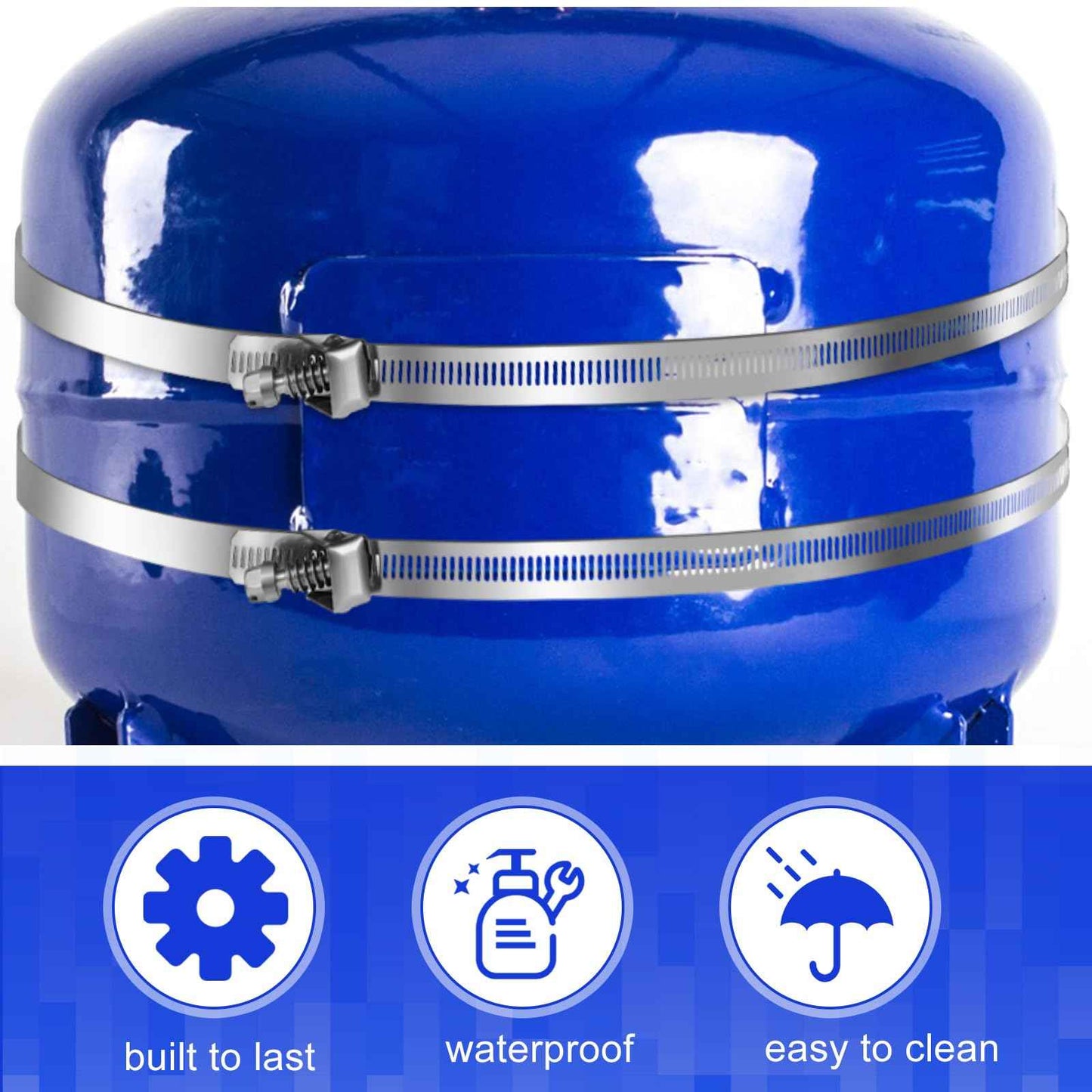 Blulu 2 Set Expansion Tank Mounting Bracket Thermal Expansion Tank Holder with 4 Water Heater Strap Earthquake Straps Nitrogen Propane Holder for 5 Gallon or 13 Inch Diameter Pole