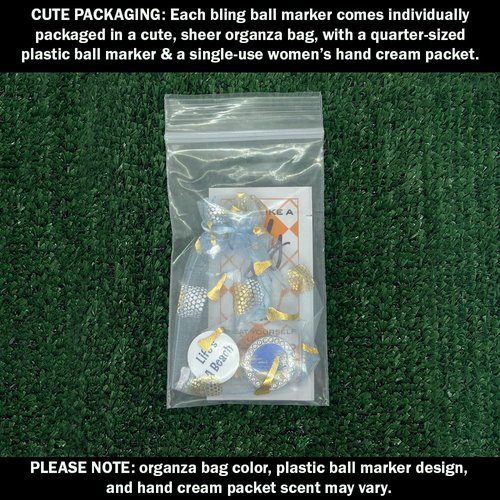 Giggle Golf Bling Beach Collection Golf Ball Markers with Hat Clip – Fun Tropical Golf Accessories for Women – Great Gifts & Tournament Prizes (Beach Scene)