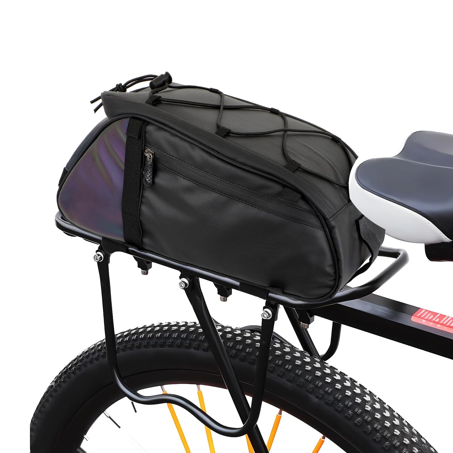 Raoot Rear Bike Rack Bag, 10L Water Resistant Ebike Bags for Bicycle Rear Rack, Bicycle Trunk Pannier with Shoulder Strap for Commuter Travel Shopping and Cycling (Black)