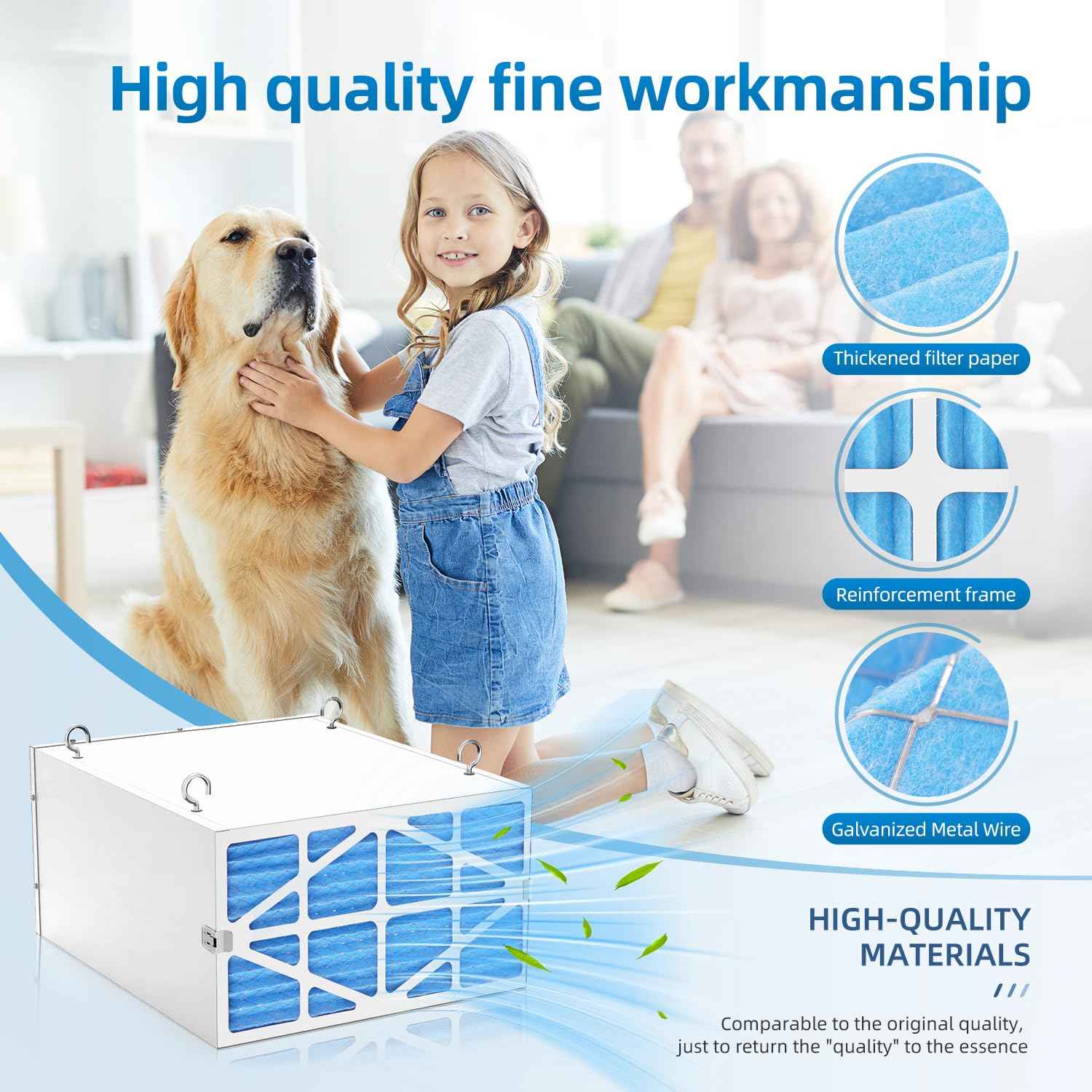 708731/AFS-1B-OF Outer Filter Compatible with JET AFS-1000B/AFS-1000C Air Filtration Systems,5-Micron Electrostatic Air Filter 24x12x1 (4 Pack)