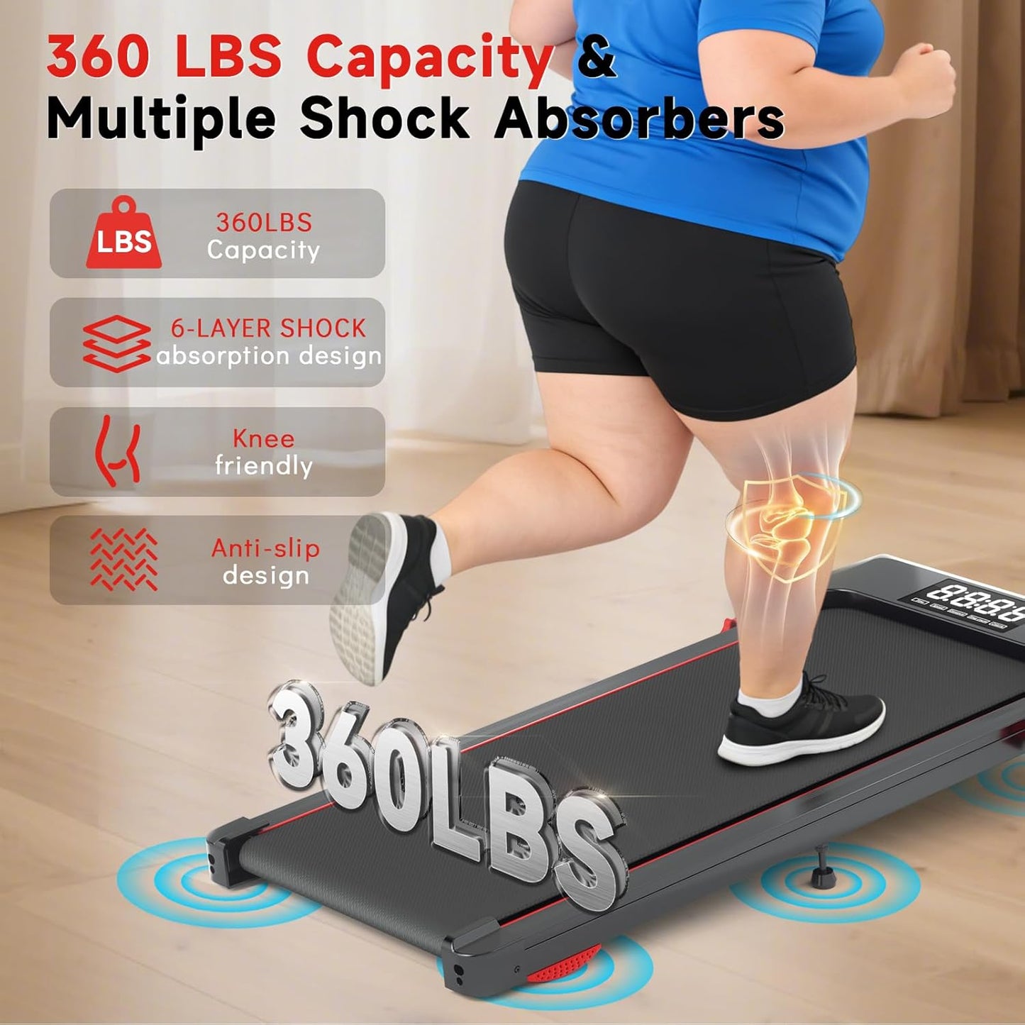 Walking Pad Treadmill - Foldable Under Desk Design with Incline & Remote Control | 7.5MPH for Home Office