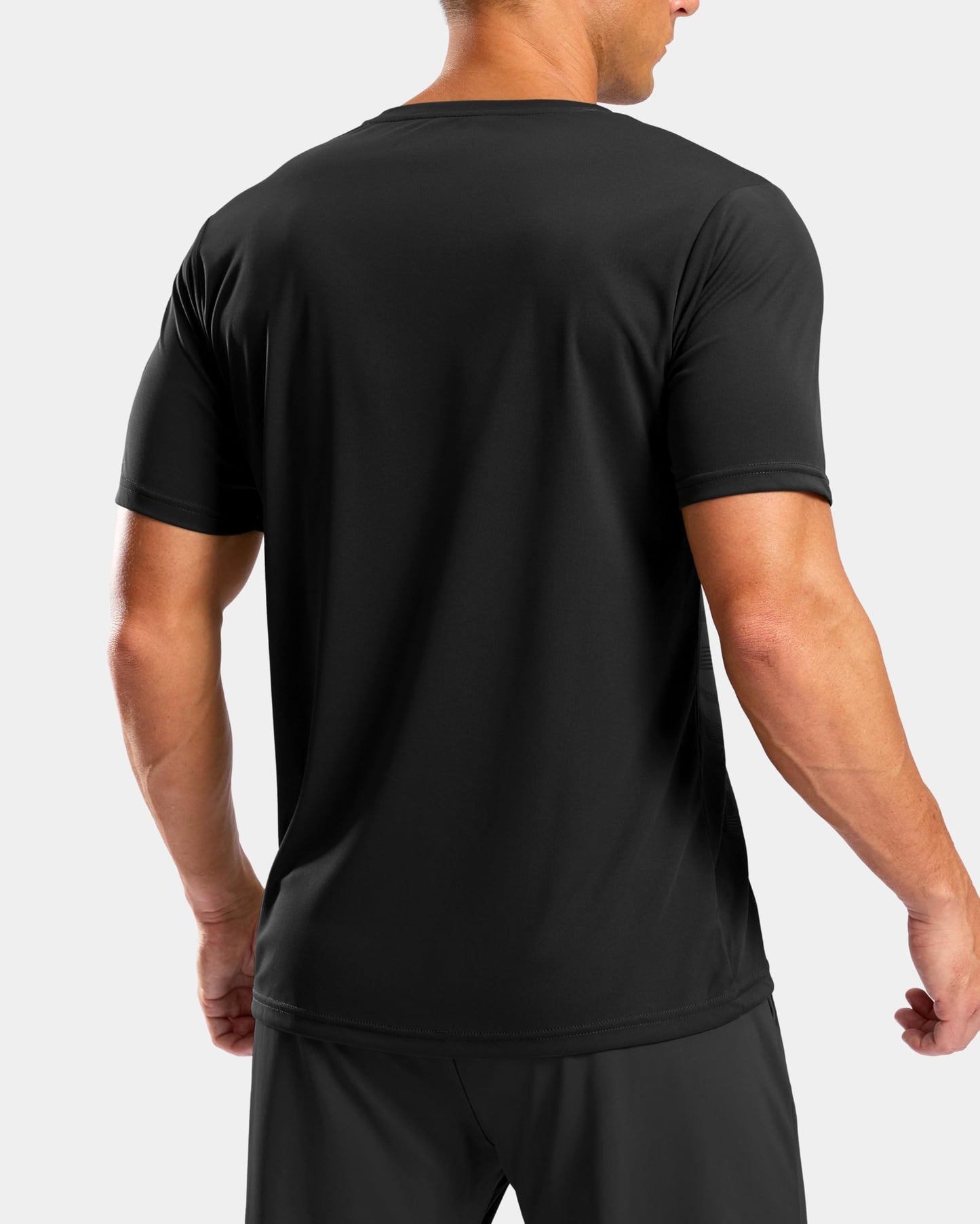 G Gradual Men's Workout Shirts Quick Dry Athletic Running T-Shirts Lightweight Moisture Wicking Short Sleeve Sports Gym Tops(Black,L)