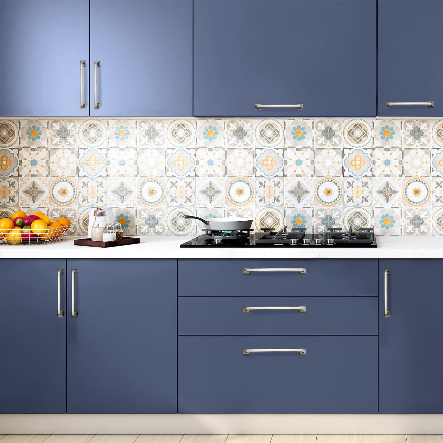 Ravinte 30 Pack Solid 7-1/2" Square Foot Arch Pulls Kitchen Cabinet Handles Brushed Nickel Pulls Silver Dresser Kitchen Cupboard Hardware Handles for Cabinets Cupboard Drawers