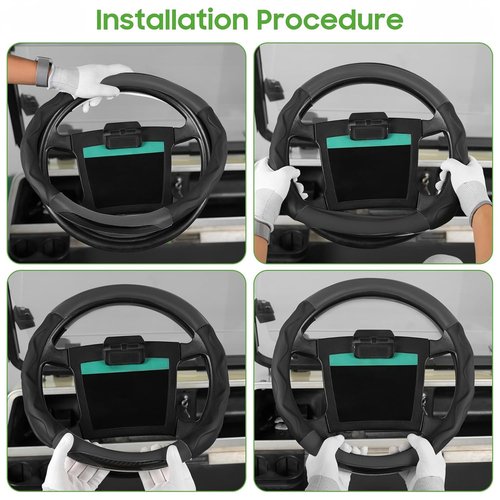10L0L Golf Cart Steering Wheel Cover for Yamaha, Club Car DS & Precedent, 14 Inch Black