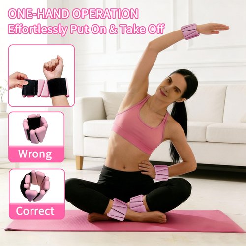 Wrist Weights set for Women, 2 sets of 1 lb each, Silicone Ankle & Wrist Weights for Women & Men, Adjustable Weight fit for Yoga, Dance,Hiking, Jogging,Pilates, Aerobic Exercise and Strength Exercise