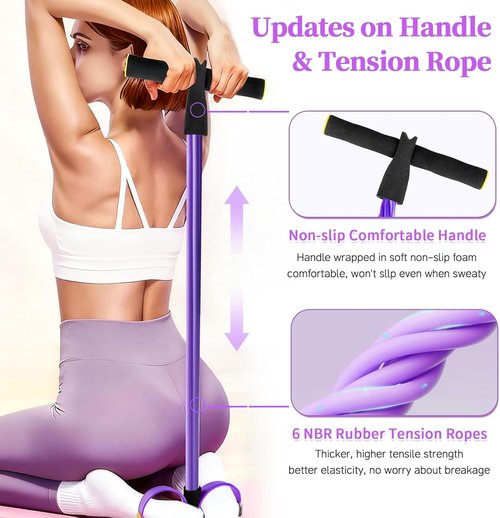 **Pedal Resistance Bands - Upgrade 6-Tube Manual Tension Training | Natural Rubber Fitness Bands**