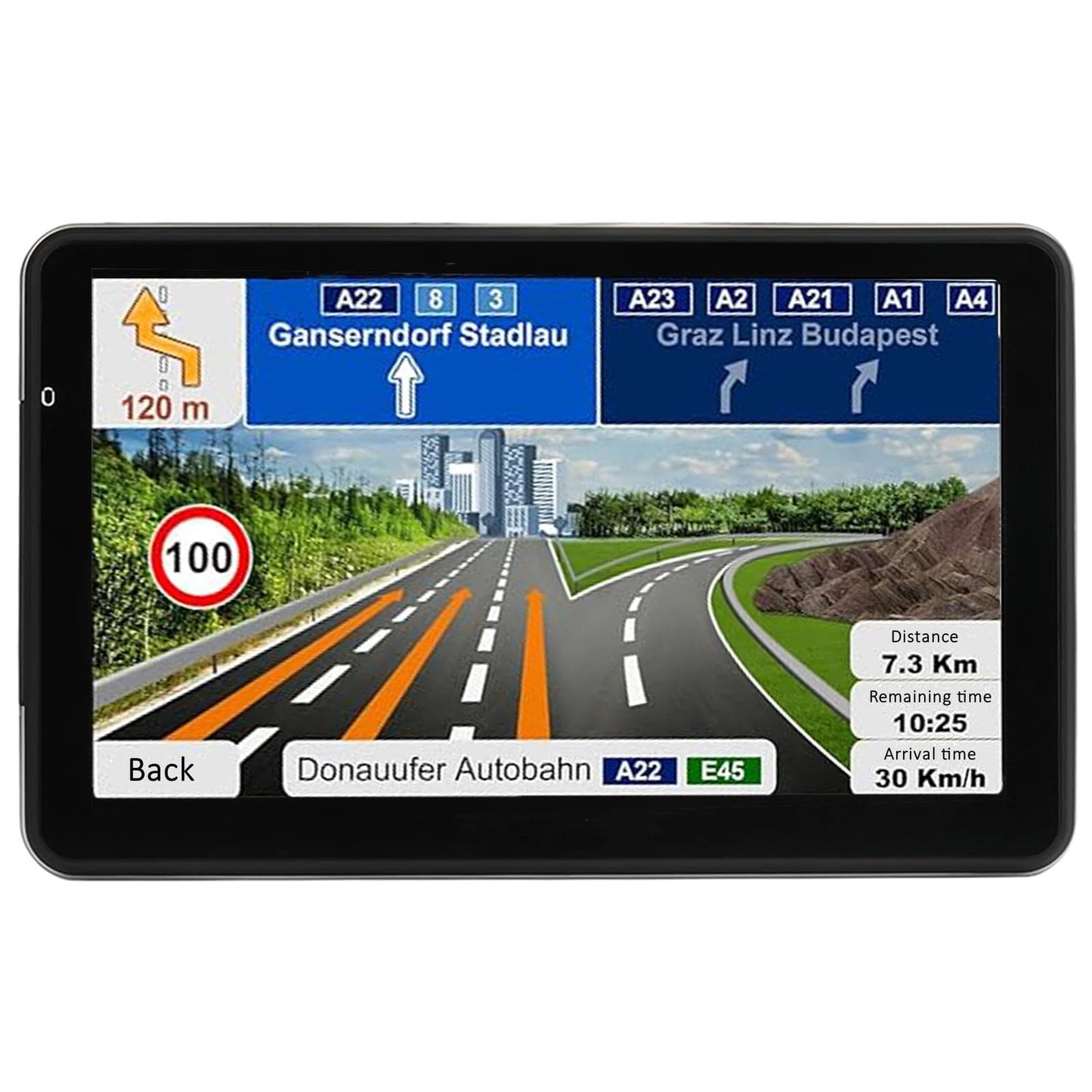 LONGRUF GPS Navigation for Car, Latest 2026 Map 7 inch Touch Screen Car GPS, Voice Turn Direction Guidance, Support Speed and Red Light Warning, Pre-Installed North America Lifetime map Free Update