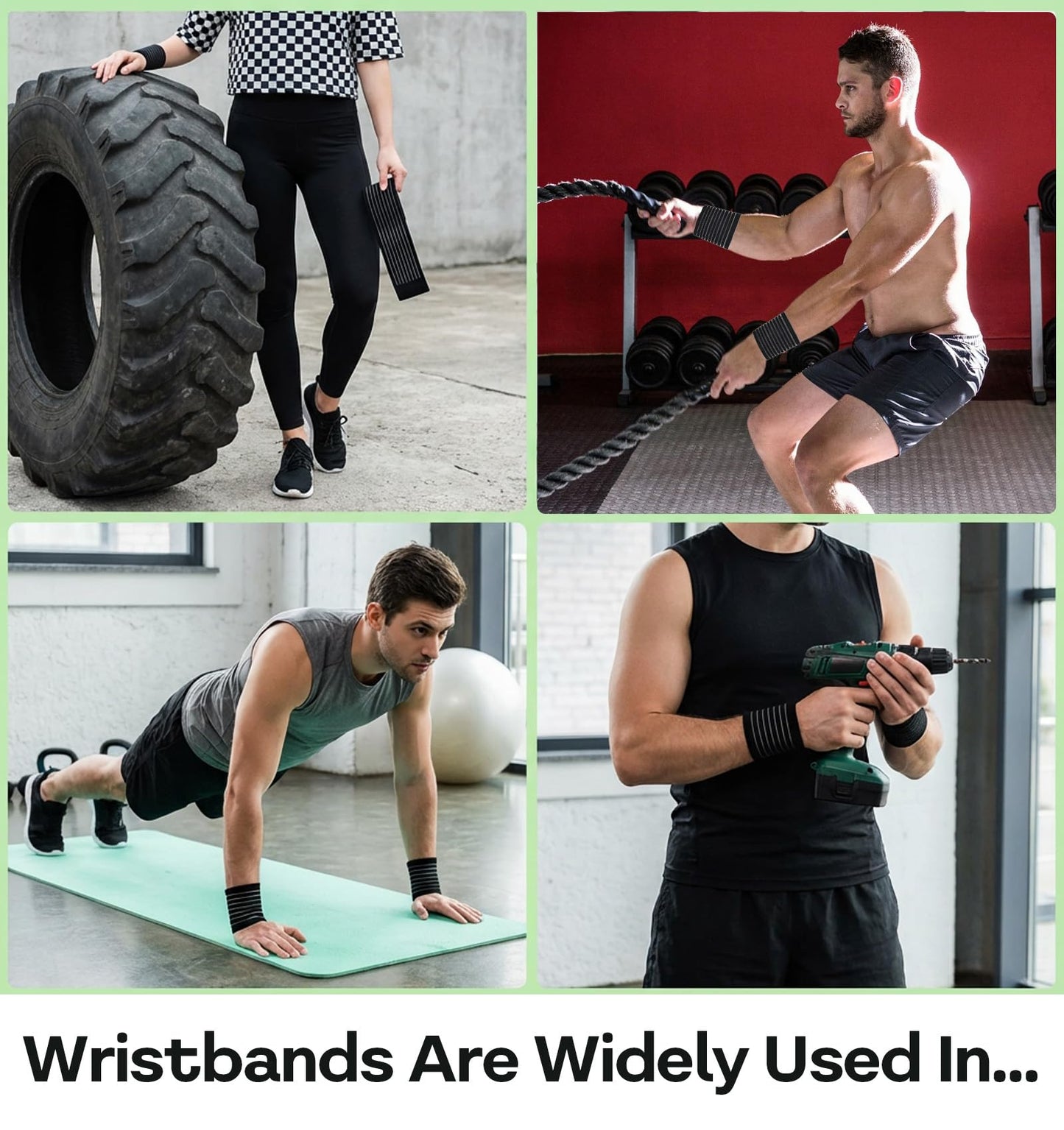 ValueBargain 2-Pack Wrist Sleeve, Wrist Brace for Weightlifting, Arthritis & Tendonitis, Breathable Black Elastic Wrists Brace for Tennis, Basketball, Weightlifting