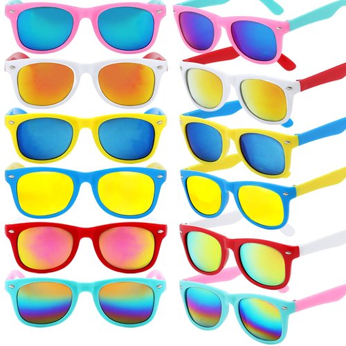 GoodUping 12 Pack Kids Sunglasses Bulk with UV Protection, Kids sunglasses Party Favors for Boys and Girls Ages 3-6, Essential Party Supplies for Summer Outdoor Activities