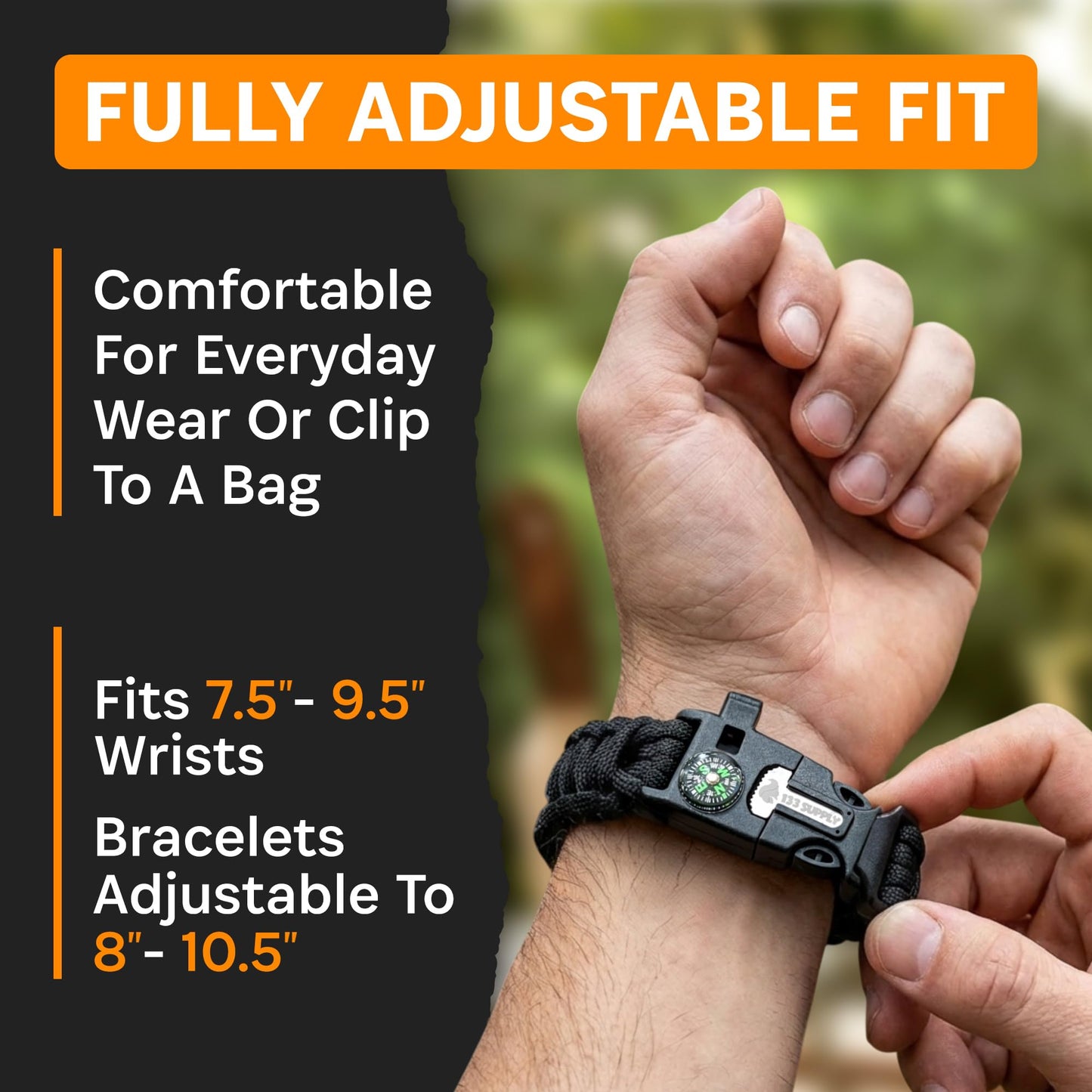 133 Supply Paracord Bracelet Compass Hiking Survival Kit Emergency Whistle Fire Starter Camping Gear Hiking Essentials Fishing Hunting Accessories EDC Backpacking Gear Tactical Survival Gear Equipment