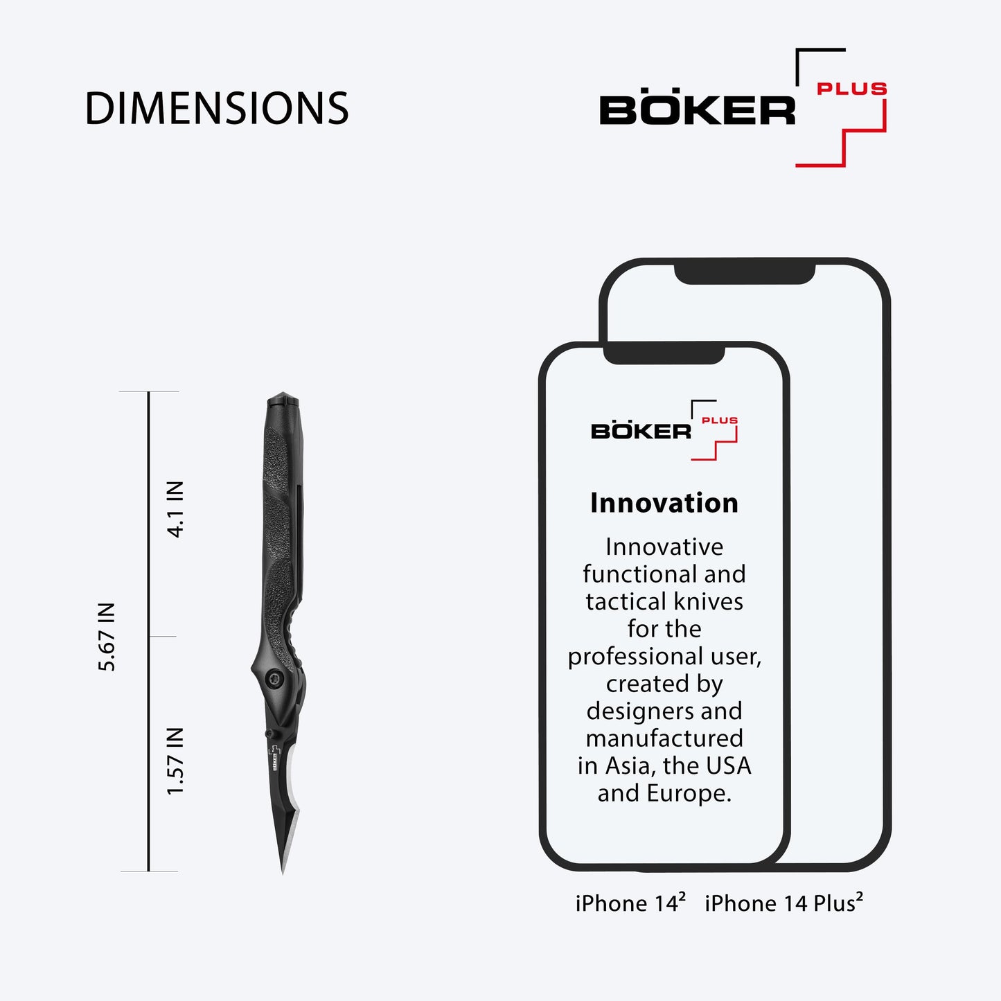 BOKER PLUS® Urban Survival – Compact Full-Metal Folding Knife with 440C Blade – Mini EDC Tactical Tool with Thumb Stud, Linerlock and Replaceable Glass Breaker – Aluminum Handle