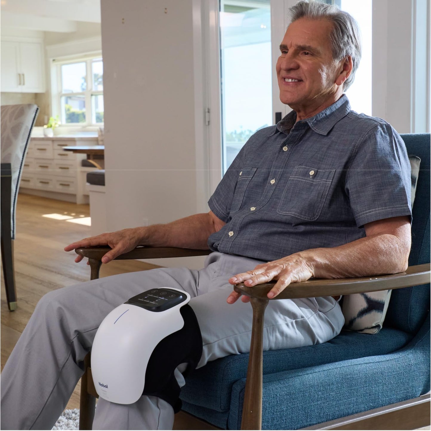 Nobol PhysioFlex ® Cordless Knee Massager for Adults – Portable Heated Knee Support with Adjustable Compression and Vibration Modes for Recovery and Circulation