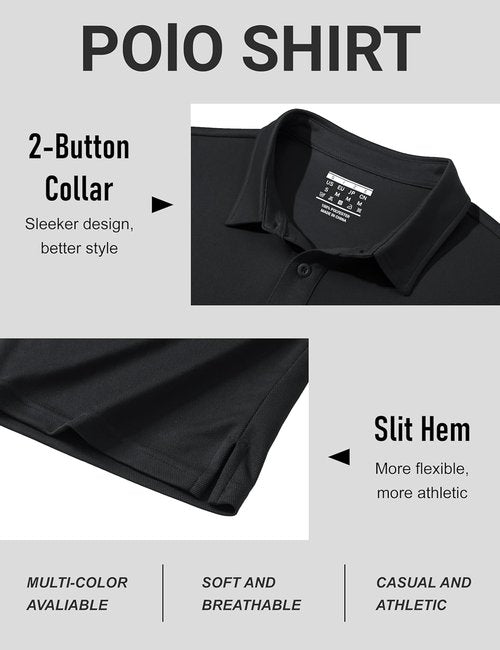 MAGCOMSEN Men's Polo Shirt - Short Sleeve Dry Fit Breathable Golf & Casual Wear | Athletic Comfort